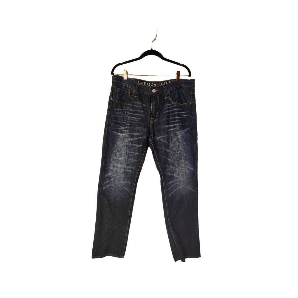 American Eagle 34/30 slim straight dark wash